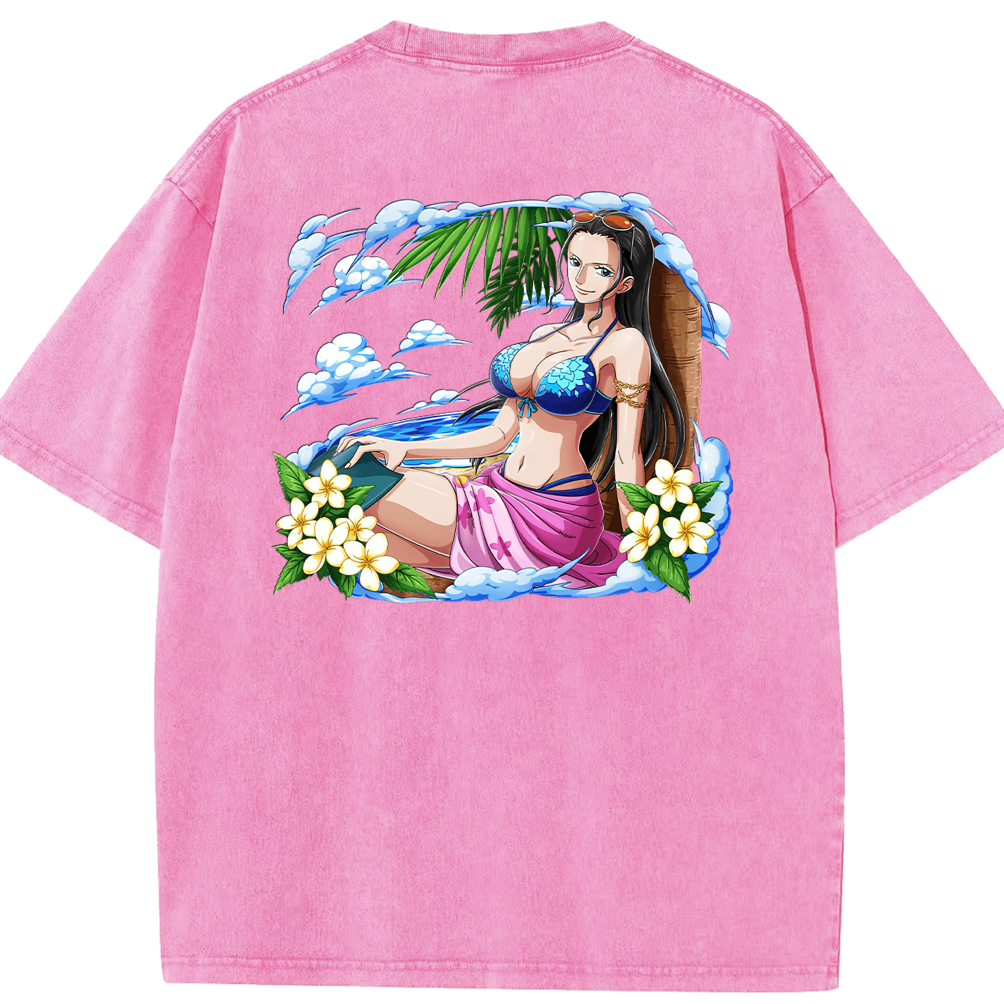 ワンピース ニコ・ロビン ONE PIECE Nico Robin 綿100% ヴィンテージ風 半袖Tシャツ（背面プリント）